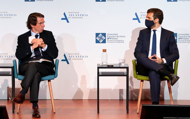 Encuentro entre Jos Mara Aznar y Pablo Casado en la UFV | Juan Mara Villagrn